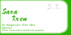 sara kren business card